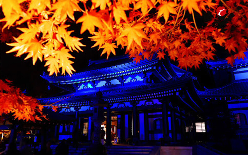 Toàn bộ ngôi đền được thắp sáng vào ban đêm